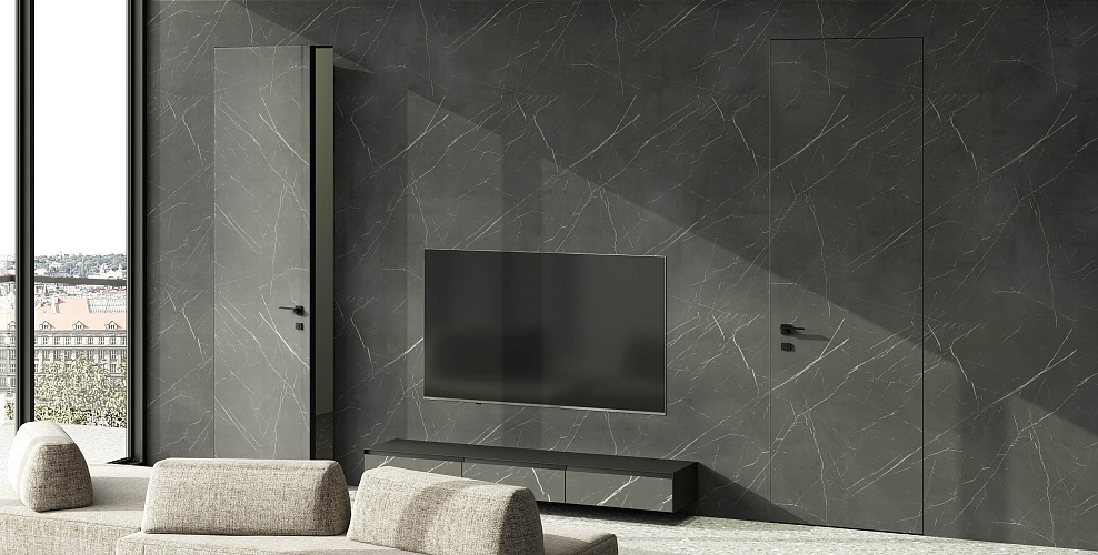 Стеновая панель в HPL Black Marble